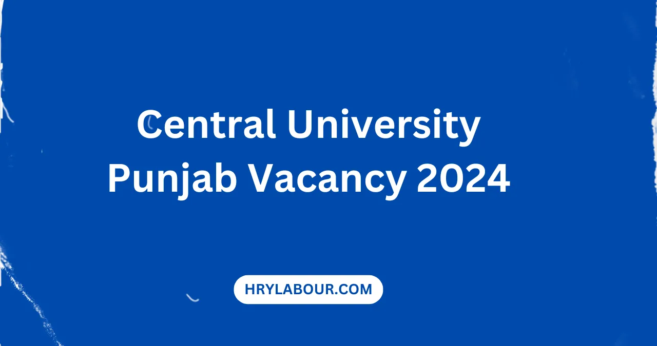 Central University Punjab Vacancy 2024